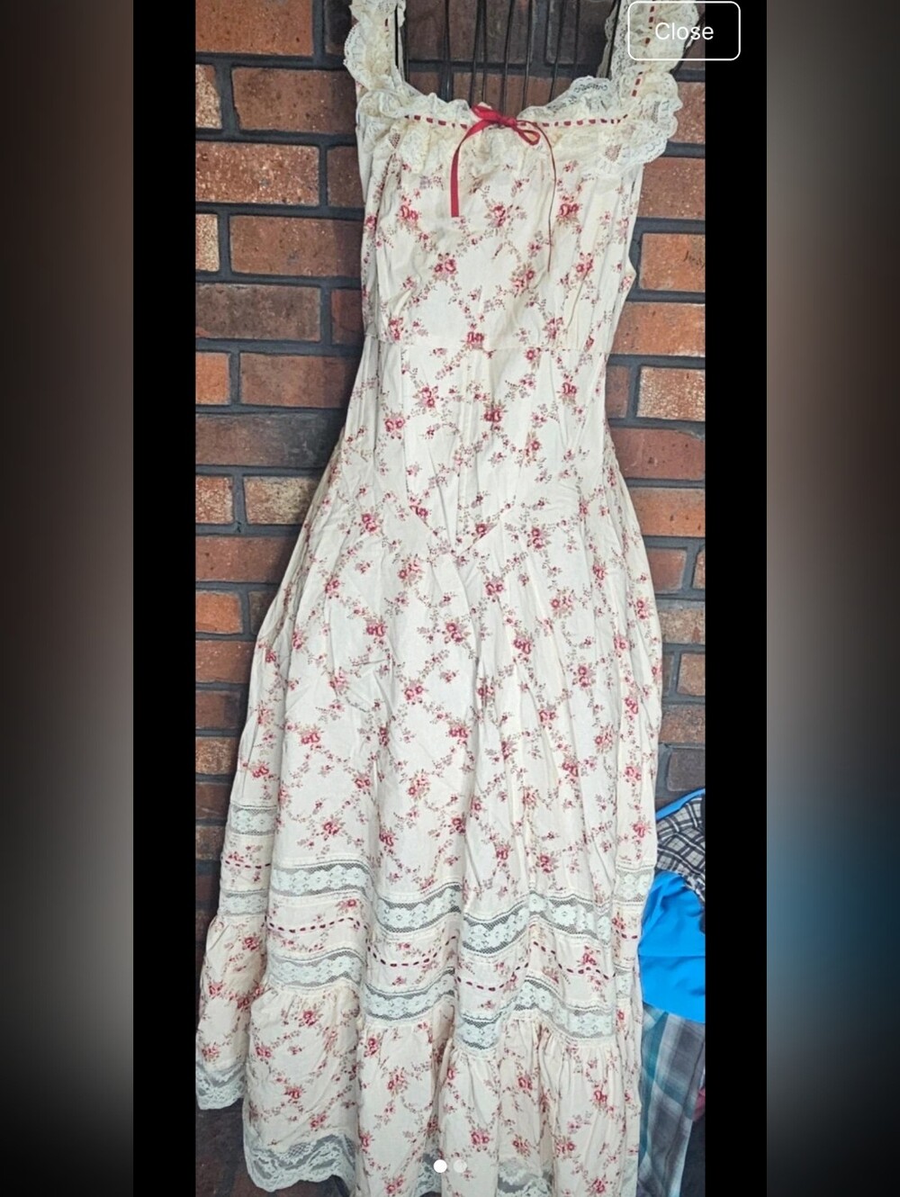 LaceMade cottage core floral maxi dress